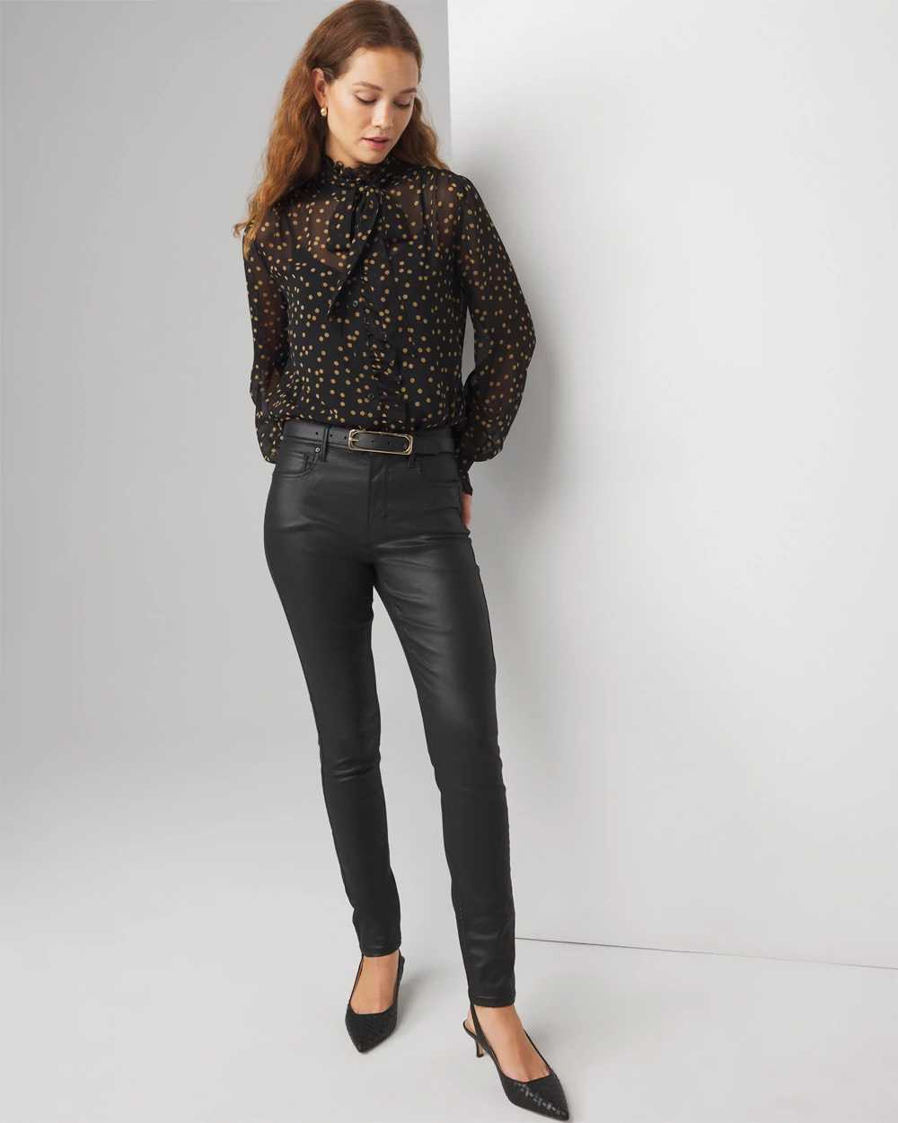 High Rise Coated Skinny Jeans